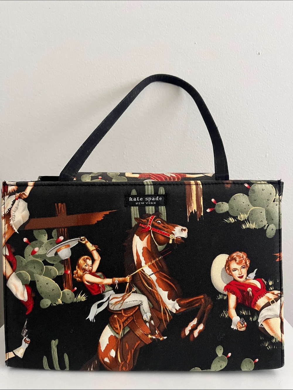 (RARE) kate spade Black Western Motif Tote/shoulder bag - Vintage bag